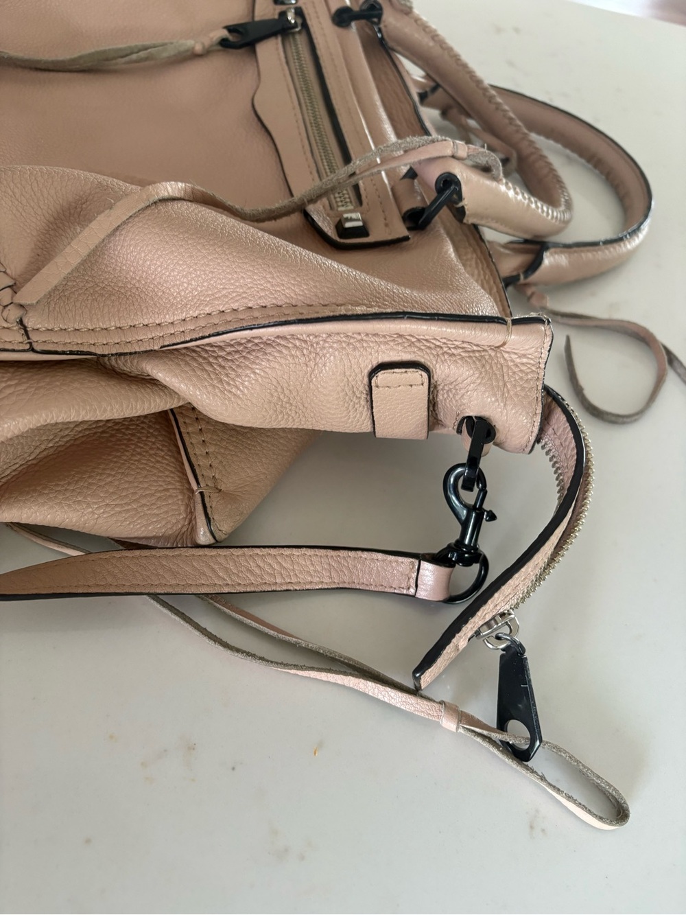 Rebecca Minkoff Regan Satchel in a light pink leather colorway - Picture 4 of 9